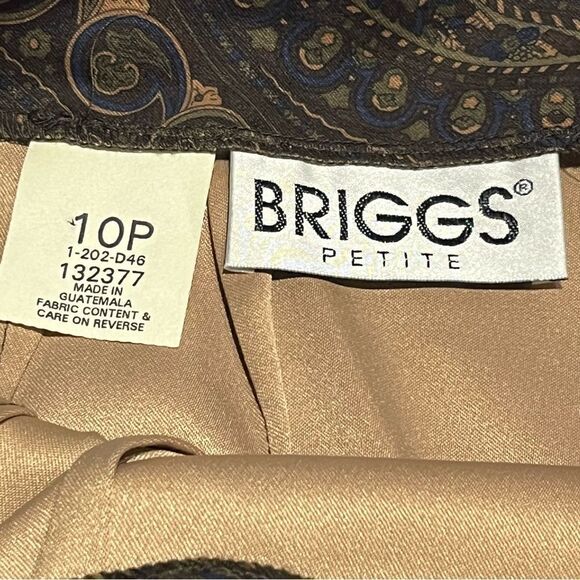 Women's Briggs Petite Maxi Skirt Size 10P  Brown/Green/Blue Paisley Like pattern - Picture 3 of 8